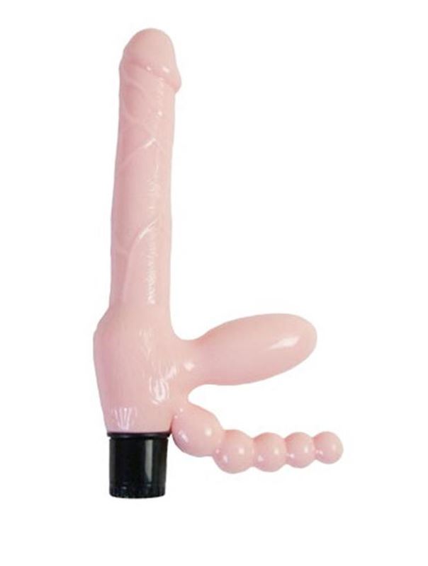 Вибратор с анальной и вагинальной стимуляцией Super Strapless Dildo (25,4 см)