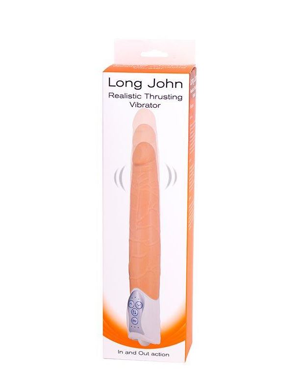 Вибратор-пульсатор Long John Realistic Thrusting Vibrator с функцией толкания (20 см)