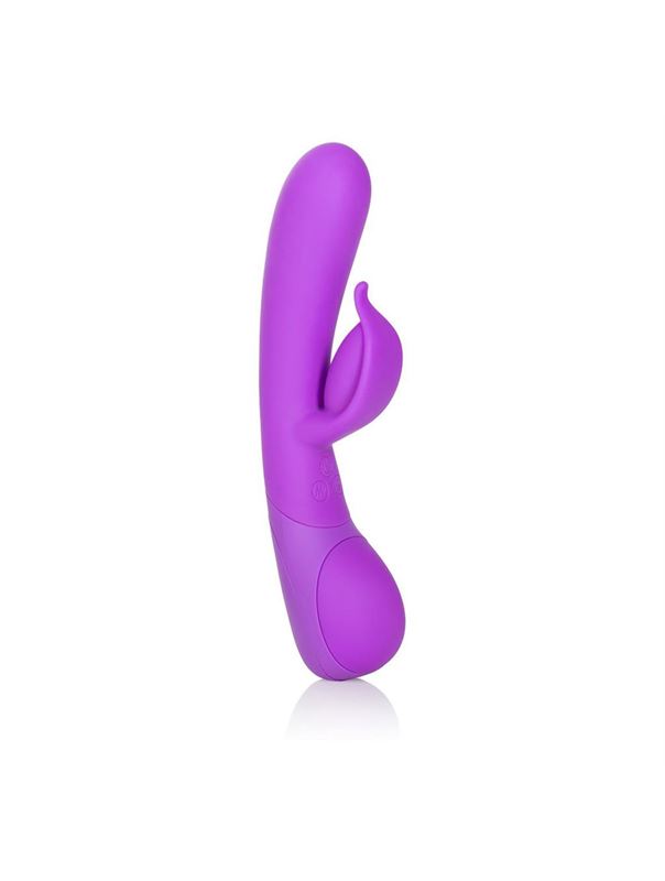Фиолетовый вибромассажер Impress Dove со стимуляцией клитора - 18 см.