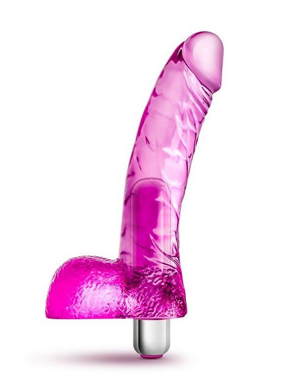 Розовый вибратор реалистик Vibrating Ding Dong (16,5 см)