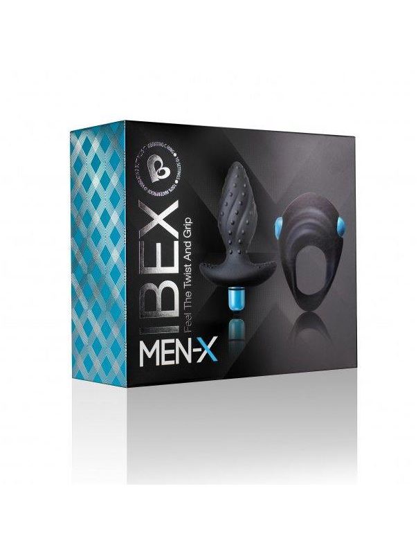 Мужской вибронабор Men-X Ibex: вибропробка и эрекционное виброкольцо