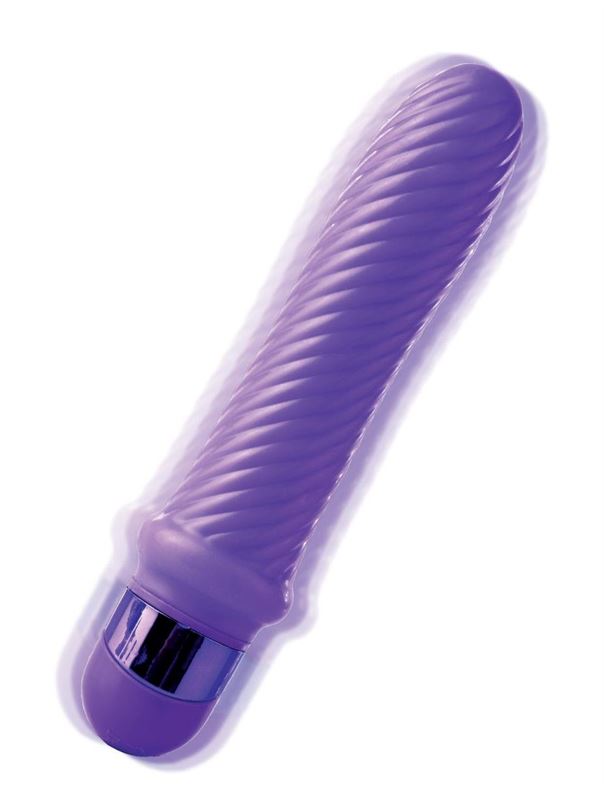 Фиолетовый ребристый вибратор Grape Swirl Vibe (15,8 см)