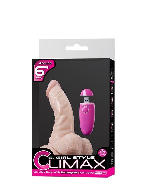 Телесный перезаряжаемый вибратор G-GIRL 6.5INCH PVC RECHARGEABLE VIBRATOR - 16,5 см.