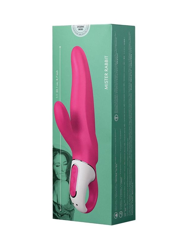 Ярко-розовый вибратор Satisfyer - Mr. Rabbit с клиторальным отростком (22,1 см)