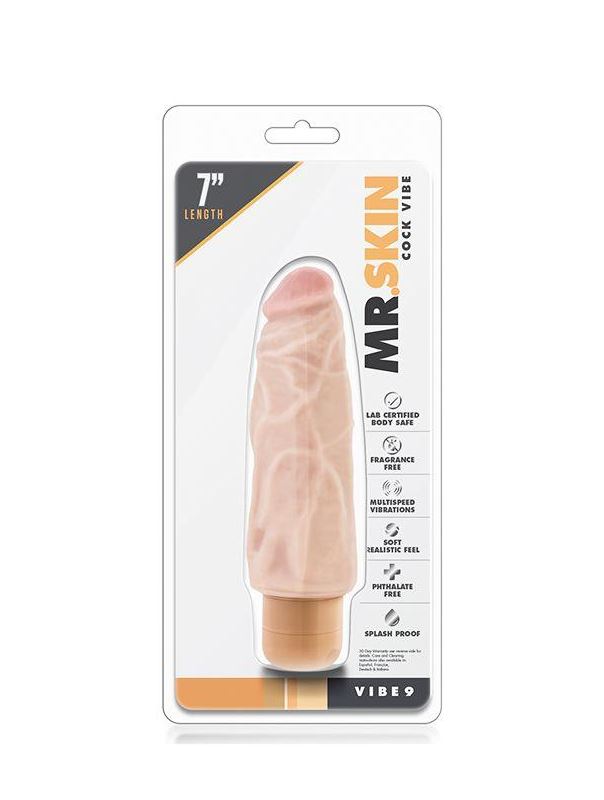 Рельефный вибратор-реалистик Mr. Skin Cock - Vibe 9 (17,8 см)