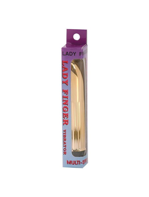 Золотистый миниатюрный вибратор Gold Ladyfinger (13 см)