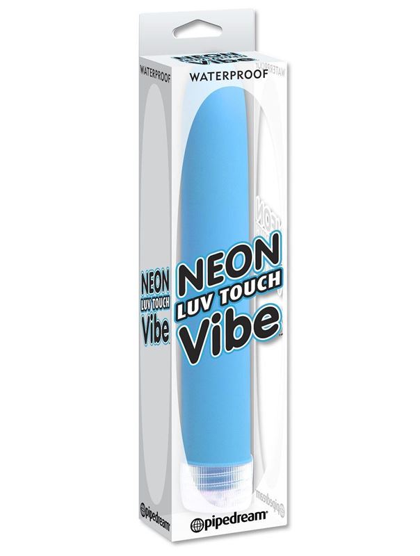 Неоново-голубой вибратор Neon Luv Touch Vibe (17 см)