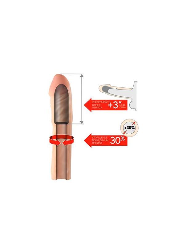 Фаллическая насадка-удлинитель Kanikule Extender Cap 3 - 22,8 см.