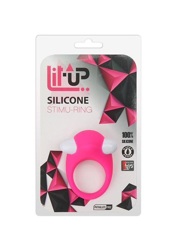 Розовое эрекционное кольцо LIT-UP SILICONE STIMU RING 6