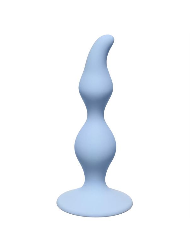 Голубая анальная пробка Curved Anal Plug Blue - 12,5 см.