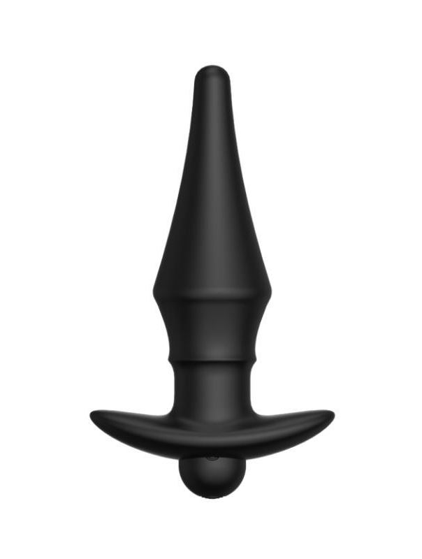 Черная перезаряжаемая анальная пробка №08 Cone-shaped Butt Plug (13,5 см)