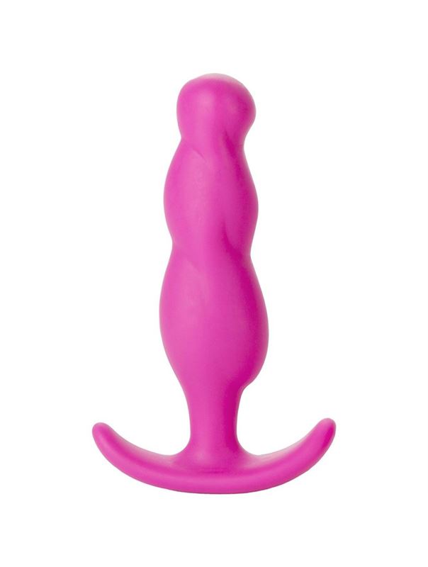 Розовая анальная пробка MOOD NAUGHTY-2 для ношения - 7,6 см.