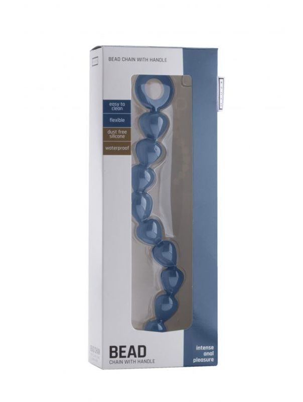 Синяя анальная цепочка Bead Chain - 24,9 см.