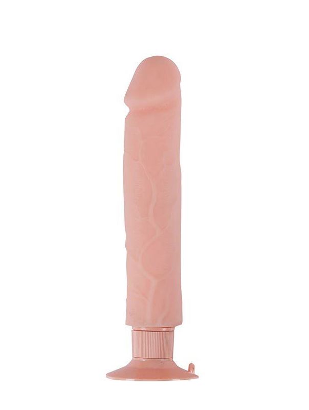 Большой телесный вибратор на присоске REALSTUFF 9INCH VIBRATOR - 23 см.