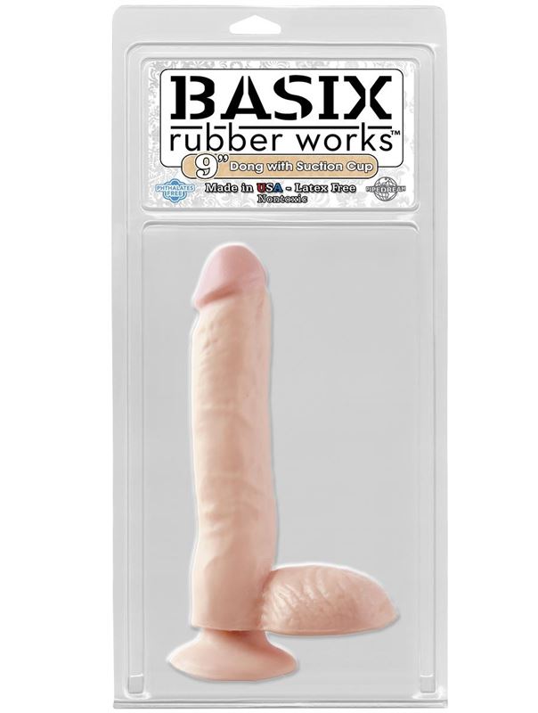 Фаллоимитатор с мошонкой Basix Rubber Works - 24,8 см.