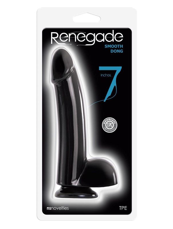 Чёрный гладкий фаллоимитатор Renegade 7 Smooth Dong (19,8 см)