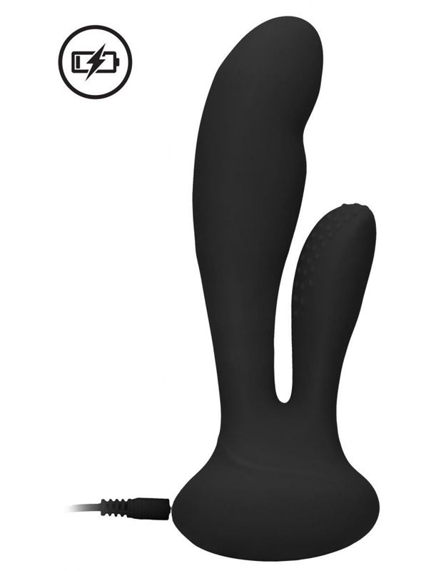Черный вибратор G-Spot and Clitoral Vibrator Flair (17,5 см)