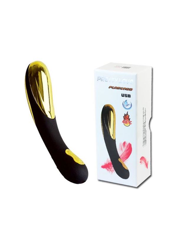 Премиум-вибромассажер HONORADBLE Flamingo с функцией нагрева - 17,5 см.