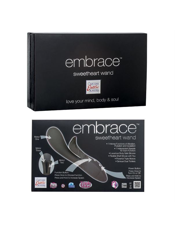 Серый вибратор Embrace sweetheart wands - 20 см.