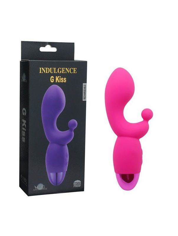 Розовый вибратор INDULGENCE Rechargeable G Kiss (16,5 см)