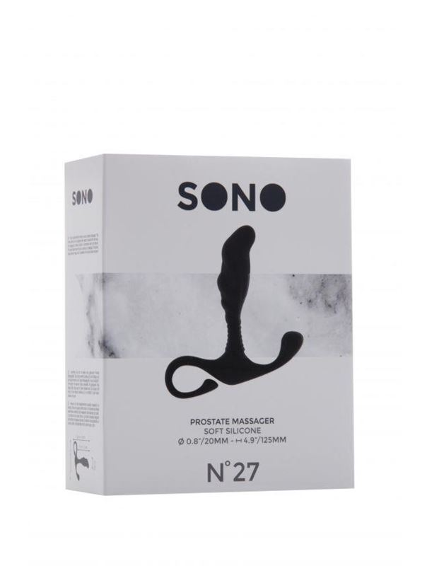 Чёрный анальный массажер простаты Prostate Massager No.27 (12,5 см)