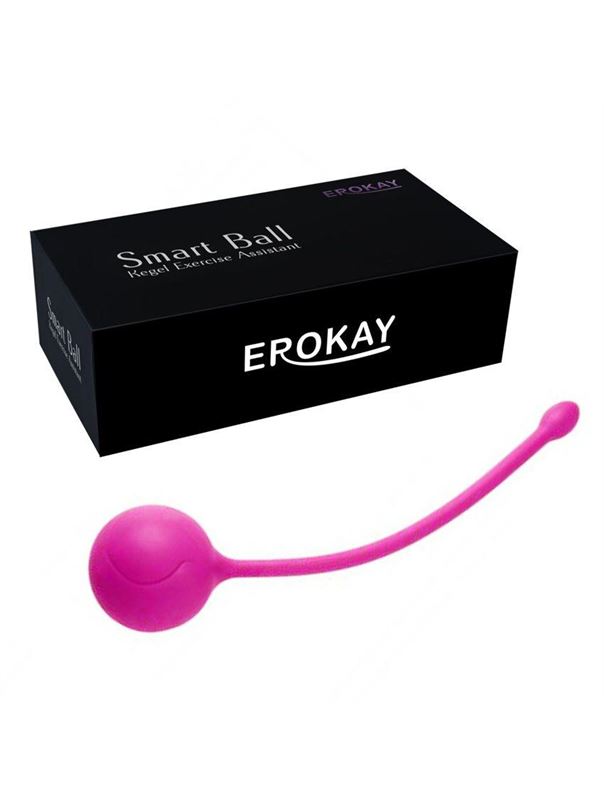 Розовый металлический шарик Smart Ball с хвостиком в силиконовой оболочке