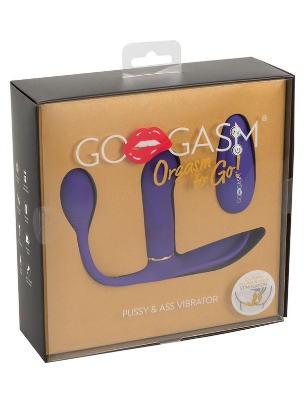Фиолетовый вибромассажёр Go Gasm с пультом