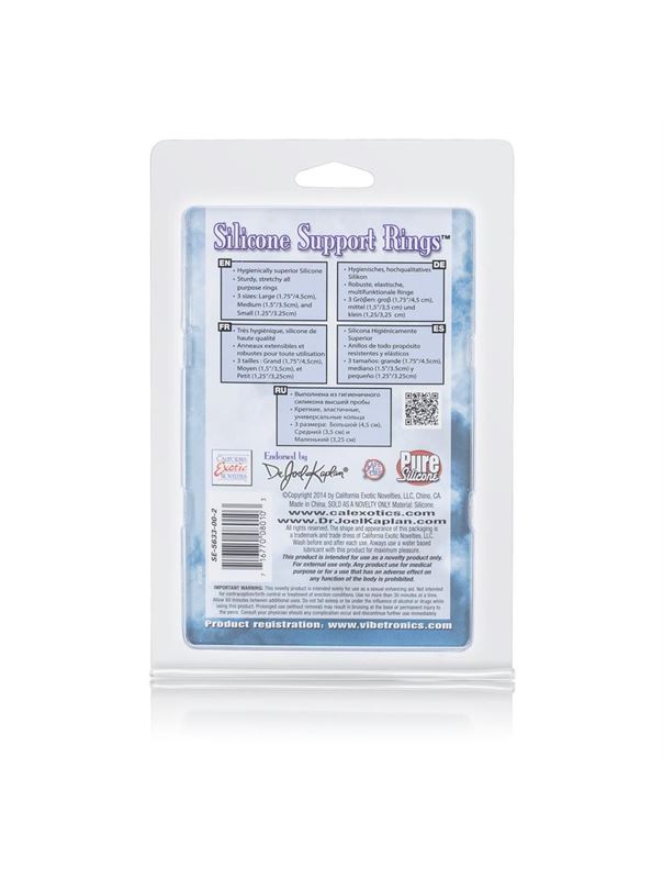 Набор из 3 чёрных эрекционных колец Dr. Joel Kaplan - Silicone Support Rings