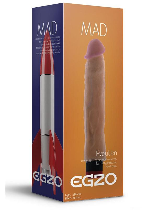 Реалистичный мультискоростной вибратор без мошонки Mad Rocket (23 см)