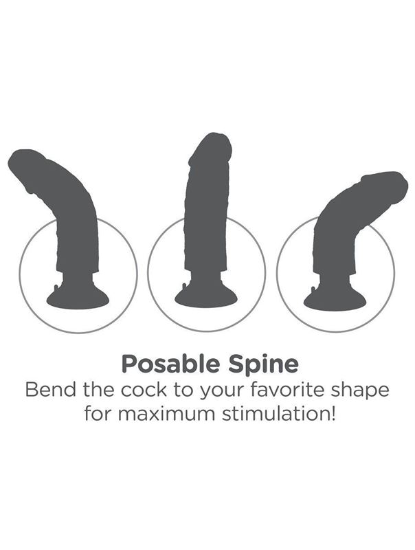 Коричневый вибратор 8" Vibrating Cock со съемной присоской (20,3 см)