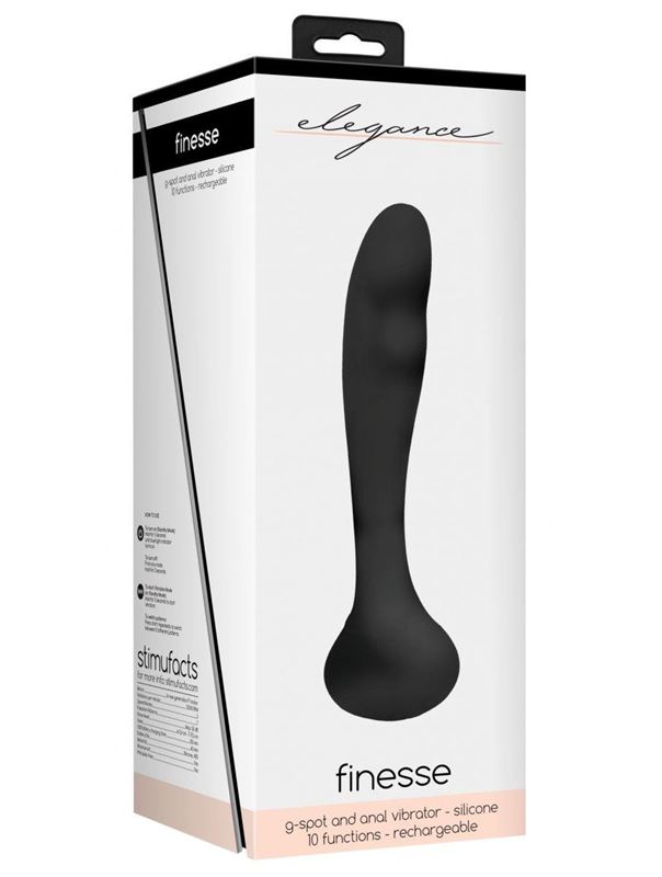 Черный вибростимулятор точки G Finesse (17,5 см)