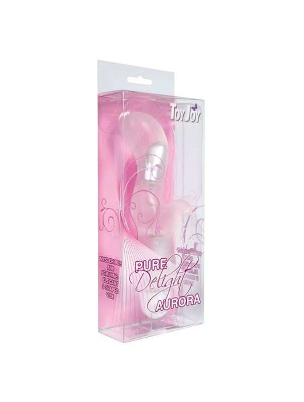 Изысканный белый вибратор Pure Delight Aurora S Shape - 17,5 см.
