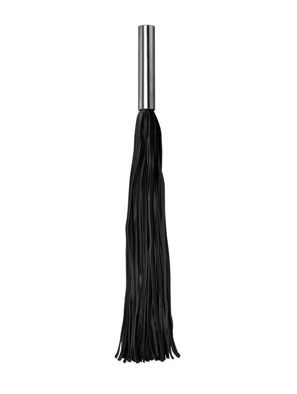 Чёрная плётка Leather Whip Metal Long - 49,5 см.