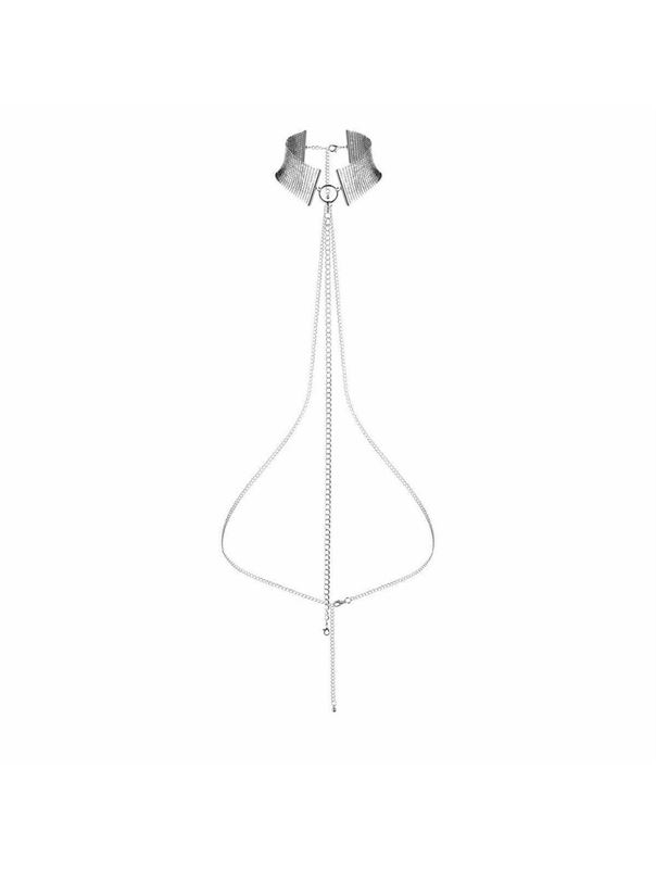 Серебристый ошейник с цепочками Desir Metallique Collar