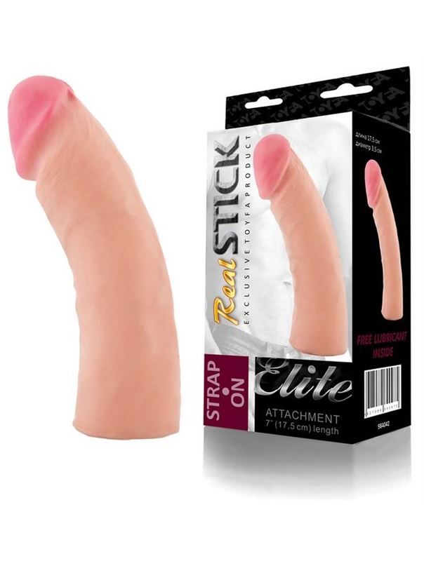 Телесный фаллоимитатор-насадка - 17,5 см.
