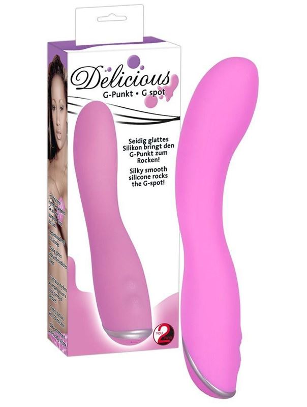 Розовый G-вибростимулятор Silicone Vibe - 20 см.