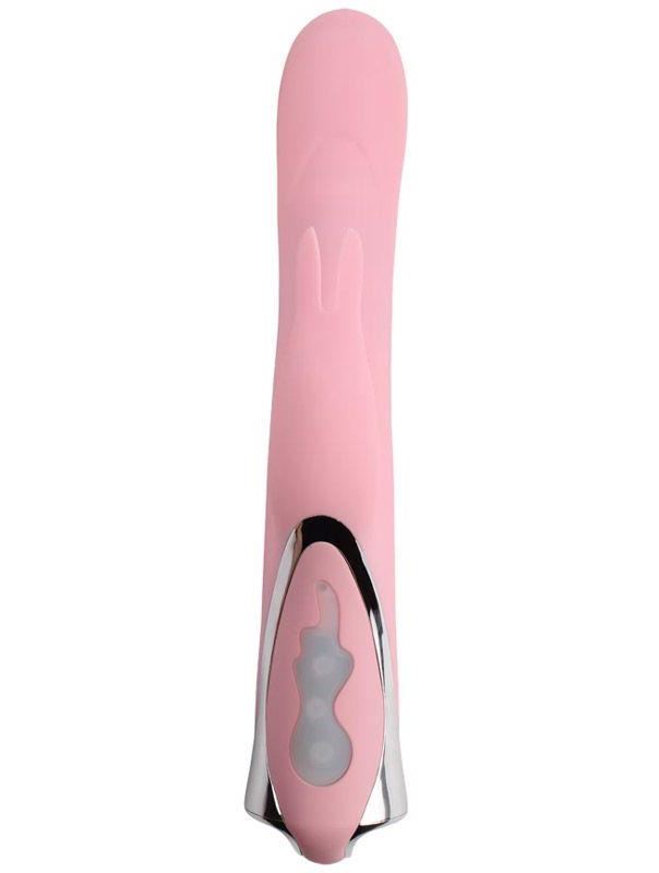 Нежно-розовый вибратор кролик Rotating Missile Bunny (24 см)