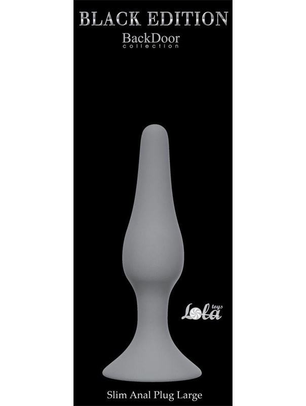 Серая анальная пробка Slim Anal Plug Large - 12,5 см.