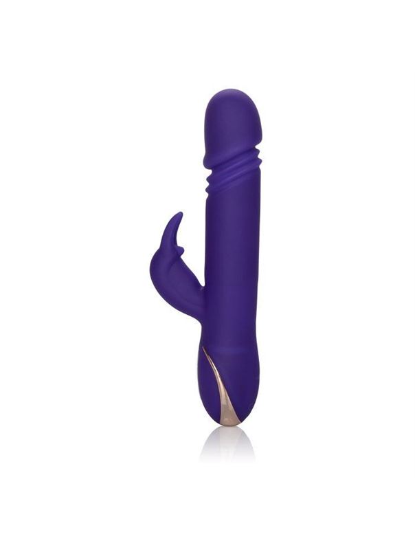 Фиолетовый вибратор с поступательным движением Jack Rabbit Signature Silicone Thrusting Rabbit (20 см)