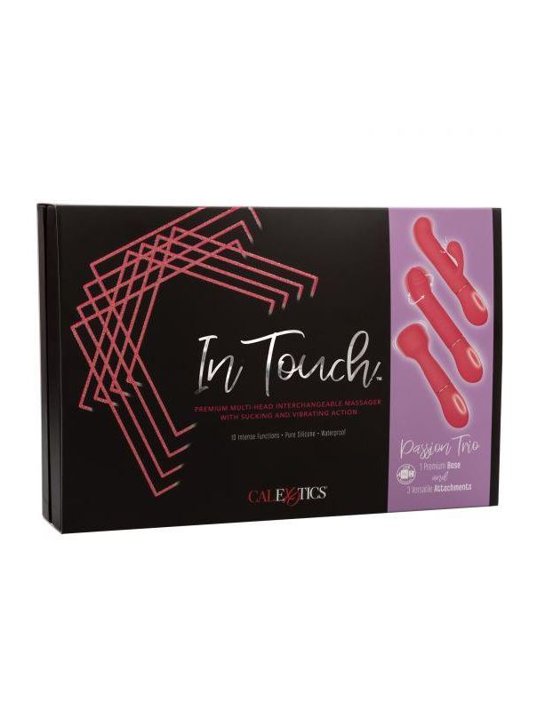 Коралловый вибратор In Touch - Passion Trio с 3 сменными стволами