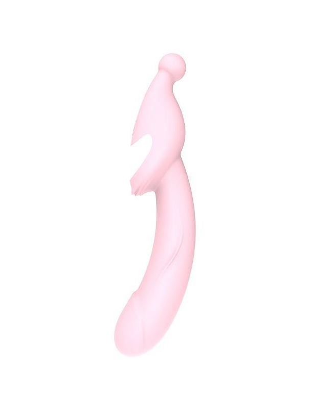 Розовый вибромассажер 2-WAY PLEASER (21 см)