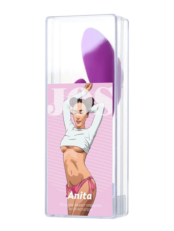 Фиолетовый вибратор с ресничками Anita (18 см)