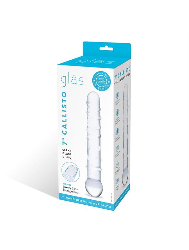 Стеклянная прозрачная палочка-фаллос Callisto Clear Glass Dildo (18 см)