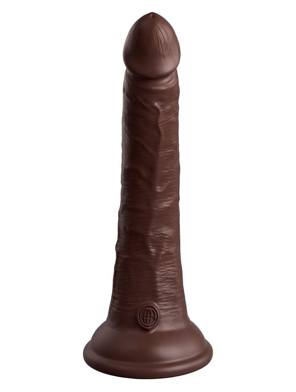 Коричневый фаллоимитатор King Cock Elite 7" Dual Density Silicone Cock (21 см)