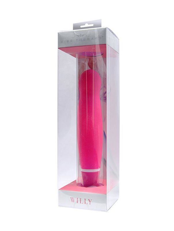 Розовый вибромассажёр VIBE THERAPY WILLY - 14,5 см.