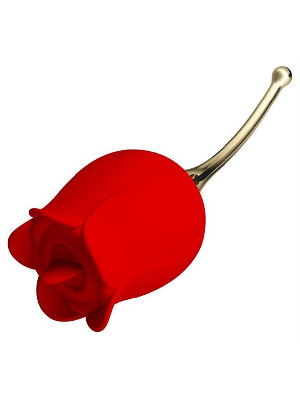 Красный клиторальный вибромассажёр Rose Lover