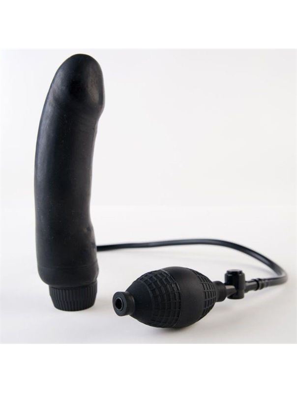 Чёрный анальный вибратор с функцией расширения Contour - 15,5 см.