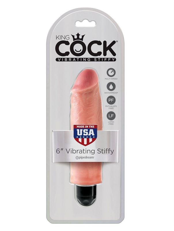 Телесный вибратор-реалистик 6 Vibrating Stiffy - 17,8 см.