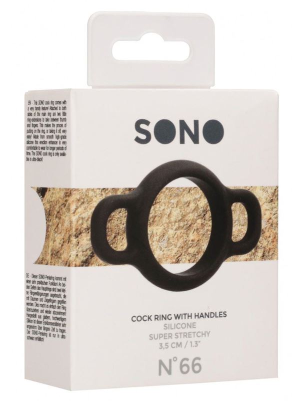 Черное эрекционное кольцо №66 Cock Ring With Handles