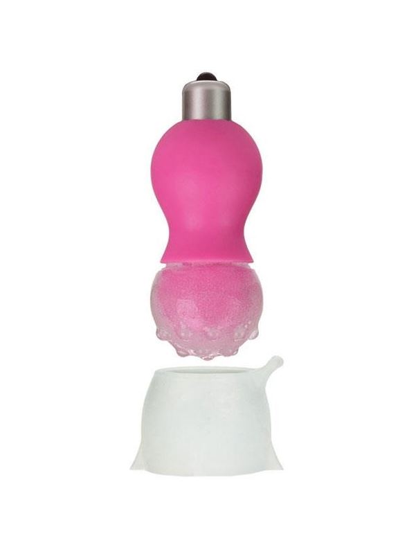 Розовый вибромассажер с замораживающейся насадкой Foreplay Ice Chill Massagers